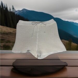 WeWoreWhat High Waist Cream Striped Shorts